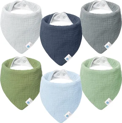 Produktbild von Lulu moon Lätzchen Baby Dreieckstuch Baby Musselin Halstuch Baby für Junge und Mädchen (6 Stück, Fluss)