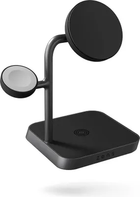 Produktbild von Zens Aluminium Series 3 in 1 Magnetic Wireless Office Charger Pro 3+ Watch mit Netzteil (ZEDC25B/00)