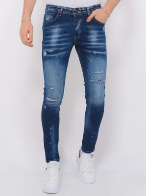 Produktbild von Paint Splatter Ripped Hosen Slim - 34