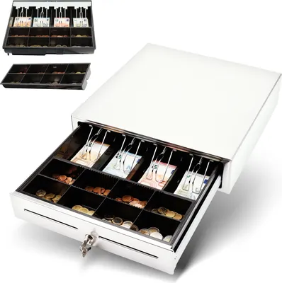 Produktbild von Olympia LD 410S, Manuelle Kassenlade, Edelstahl, Edelstahl, 12-24 V, CM 940, CM 941, CM 942, CM 955, CM 985, K100, K200, K200 plus, T110, T200, T210, T215, T400, TS10, 415 mm