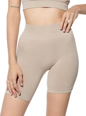 Produktbild von Stark Soul® Seamless kurze Leggings -OPAQUE- , blickdichte Fitness Short, Radlerhose, - Beige - Gr: XS