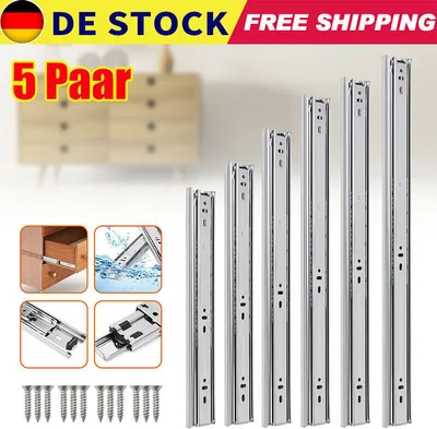 Produktbild von 5 Paare Schubladenschienen Schubladen Kugelführung Selbsteinzug Schubladenauszüge 500mm/20inch closed - 995mm/40inch open