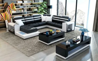 Produktbild von Ecksofa Polster Ecksofa U Form Couchtisch Sideboard Ledersofa JVmoebel