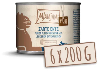 Immagine prodotto di MjAMjAM - 6x200g cibo umido di pura anatra per gatti alimento principale naturale