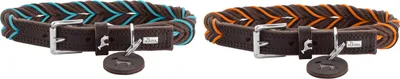 Produktbild von Hunter Halsband Solid Education Cord, Größe:55 cm, Farbe:dunkelbraun/türkis