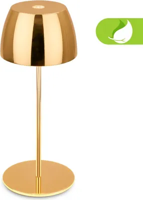 Obrázok produktu pre Briloner Serina Mini LED stolná lampa bezdrôtová IP44, stmievateľná, dotyková, odolná proti striekajúcej vode, nabíjateľná batéria, zlatá, Ø8 x 20 cm