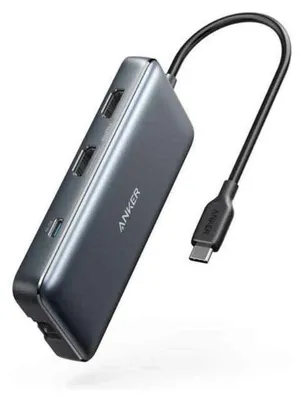 Produktbild von Anker A8380, USB 3.2 Gen 1 (3.1 Gen 1) Type-C, 100 W, Schwarz, MicroSD (TransFlash), SD, HDMI, RJ-45, USB 3.2 Gen 1 (3.1 Gen 1) Type-A, USB 3.2 Gen 1 (3.1 Gen 1) Type-C, USB