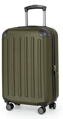 Produktbild von Hauptstadtkoffer - Spree - Leichtes Handgepäck 55x35x20 cm, Hartschalen-Koffer Flugzeug Kabinen-Trolley, Reisekoffer 4 Doppel-Rollen - 2,3 kg - 33L,Avocado