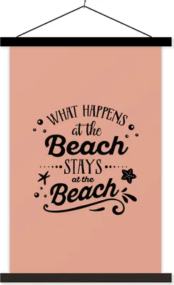 Produktbild von MuchoWow® Textilposter Sommer - Zitat - Strand 40x60 cm mit schwarzem Rahmen - Wanddekorationen