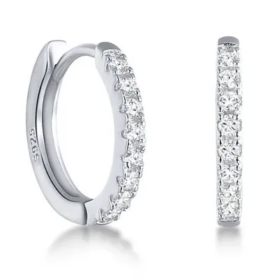 Produktbild von ROUGEMONT Funkelnde Huggie-Creolen 925 Sterling Silber