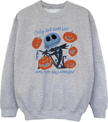 Immagine prodotto di The Nightmare Before Christmas - Felpa per bambini "Mancano solo 365 giorni al prossimo Halloween" BI56512 (116) (Grau)