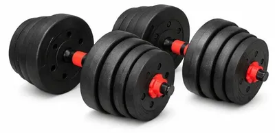 Obrázek produktu pro Nakládací činky 2v1 - jednoruční i obouruční, 30 kg