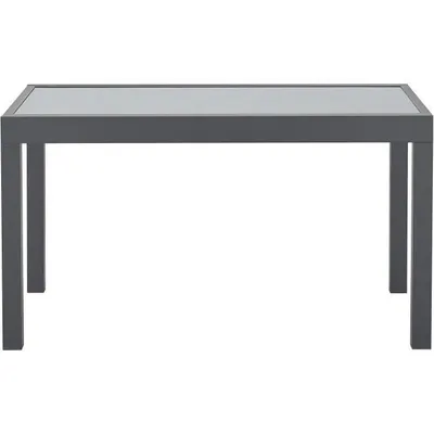 Produktbild von Ausziehbarer Gartentisch, 6-10 Personen, 135-270 x 90 cm, Aluminium Gestell, Tischplatte aus gehärtetem Glas, Grau