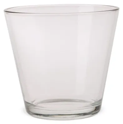 Image de Pot en verre forme conique Vase de fleurs Vase décoratif en verre clair Ø 12 cm