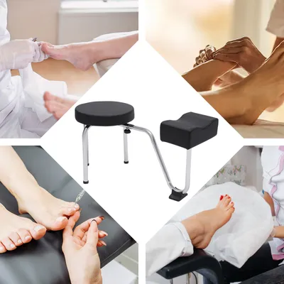 Zdjęcie produktu dla Stołek z podnóżkiem do pedicure, regulowany podnóżek Stojak z podnóżkiem do pedicure z PVC