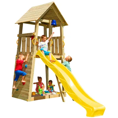 Produktbild von Spielturmking Spielturm BELVEDERE mit Rutsche - Gelb 1,20 m DH202