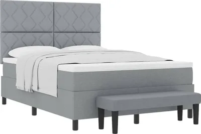 Immagine prodotto di vidaXL Letto a molle con testiera grigio chiaro 160 x 200 cm in tessuto