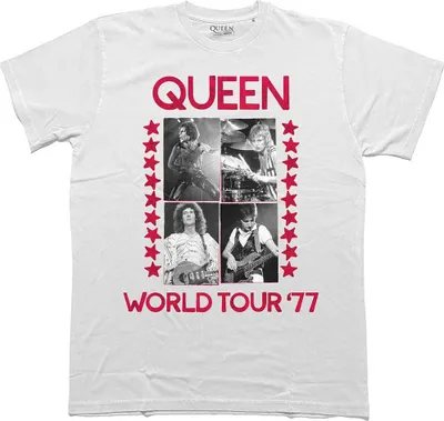 Produktbild von Queen - "World Tour '77" T-Shirt für Herren/Damen Uni RO12151 (XXL) (Weiß)
