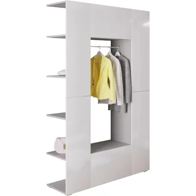 Produktbild von Garderobe CUBE grau / weiß hochglanz
