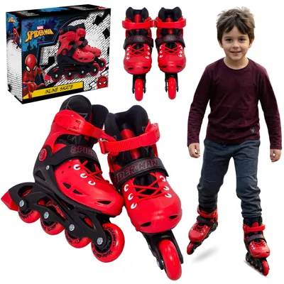 Produktbild von MARVEL Spider-Man verstellbare Rollschuhe für Jungen in Rot-Schwarz, sicher und bequem 34-37 EU