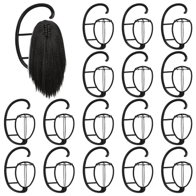Perückenhalter 16er-Set, Kunststoff, schwarz, 255x163x9,5 mm
