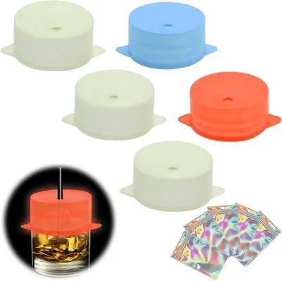 Produktbild von Silikonische Deckel-Set für Glas - 5 Stücke - Herstellbar und Sicher - Deckel für Becher und Glas