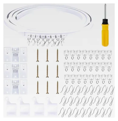 Produktbild von 5 Meter flexible Decken-Vorhangschiene für die Deckenmontage mit Zubehör