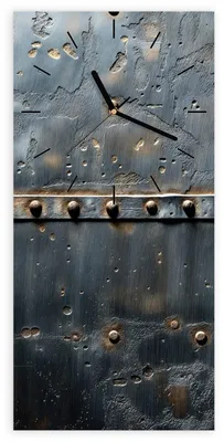 Produktbild von Wanduhr aus Glas mit Motiv Metalltür Design- 30 x 60 cm - inkl. Aufhängesystem