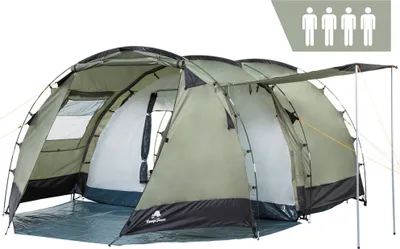 Produktbild von CampFeuer Zelt Super+ für 4 Personen | Olivgrün / Schwarz | 3000 mm Wassersäule