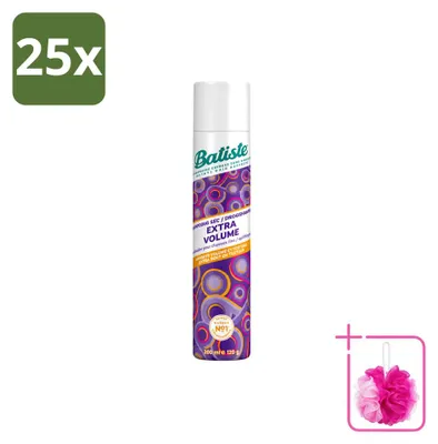 Imagen del producto de 25 unidades de champú seco Batiste Extra Volume, 200 ml cada uno. Paquete económico