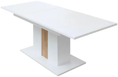 Esstisch MEMPHIS 160 x 90 cm ausziehbar auf 210 cm Weiß Artisan Eiche