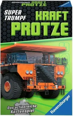 Obrázok produktu pre Karetná hra Ravensburger, Supertrumpf Kraftprotze 20695, kvarteto a tromfová kartová hra pre fanúšikov techniky od 7 rokov