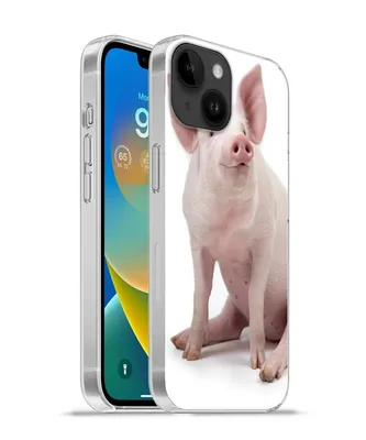Produktbild von MuchoWow® Handyhülle Schutzhülle Hülle für Apple iPhone 14 - Softcase Schwein - Bauernhoftiere - Weiß Silikon Softcase Handy Hülle - Mobiltelefonhülle