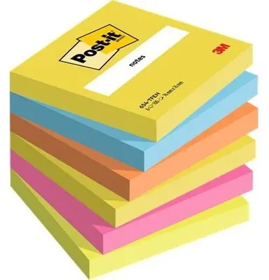 Obrázok produktu pre Samolepiaci bloček, 76x76 mm, 6x100 listov, 3M POSTIT, energické farby