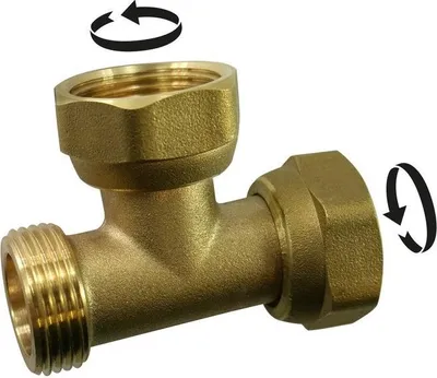 Image de Té double m/f à visser laiton F 15 x 21 pour tube en cuivre