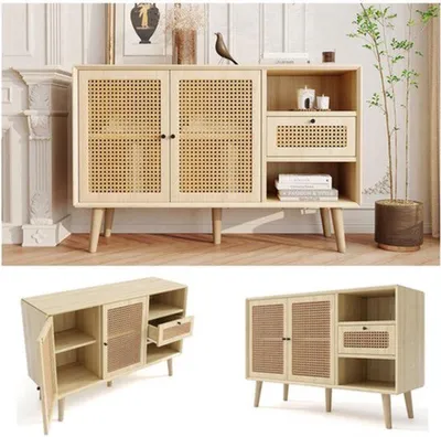 Imagen del producto de Cómoda para habitación de bebé - Aspecto de roble - 120x40x80 cm - MDF - Cómoda moderna