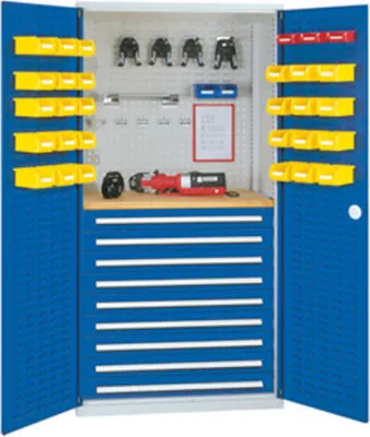 Produktbild von Kappes ®RasterPlan Schubladenschränke 1950x1000x600mm Schlitzplattentüren Modell 24 enzianblau