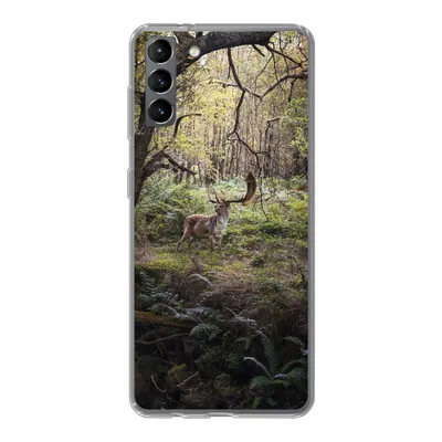 Produktbild von MuchoWow® Handyhülle Schutzhülle Hülle für Samsung Galaxy S21 Plus Waldtier - Hirsch - Sonne Silikon Softcase Handy Hülle - Handy-Tasche
