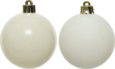 Obrázek produktu pro Vánoční ozdoby plastové 10cm 4 kusy - vlna bílá
