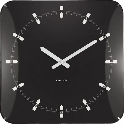 Produktbild von Karlsson - Sucinto Dome Quadratische Wanduhr - Schwarz