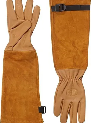Image de FELCO 705S Rosenhandschuhe Braun, dornenfest, Rindsleder, Stulpe