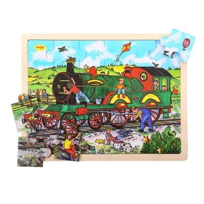 Produktbild von Bigjigs Toys Holzeisenbahn Puzzle 24 Teile