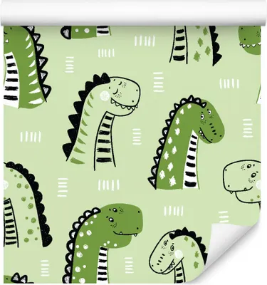 Produktbild von 10m VLIES TAPETE Rolle Kinderzimmer Wildtiere Frühliche Dinosaurier XXL