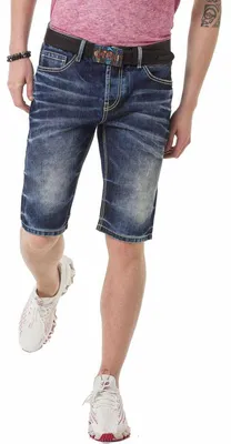 Produktbild von CK251 Herren Capri Shorts mit trendiger Used-Waschung