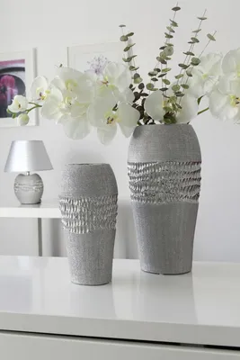 Produktbild von Gilde Vase "Splendor" silber Länge 12,5 cm Breite 16,0 cm Höhe 32,5 cm 43794