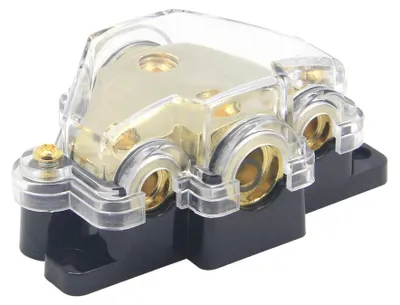 Stromverteilerblock 3-Wege, 0/2/4 AWG Eingang, 4/8 AWG Ausgang