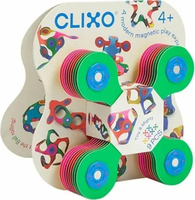 Immagine prodotto di Tiny & Mighty CLIXO - GIPSY TOYS - Flexible. durable and imaginative magnetic construction set - 9 pieces - Ages 4 and up