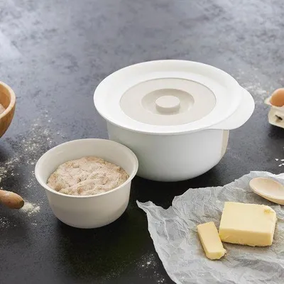 Productafbeelding van Mengkommen Set van 2 met Deksel en Antislipring – 1,2L en 4L