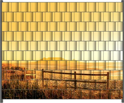 Produktbild von Wallario Zaunsichtschutz mit Motiv Strand in Südafrika I - Himmel in orange für Ein- und Doppelstabmatten Zäune in der Größe 250 x 200 cm