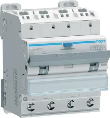 Produktbild von Hager FI-LS 4P 6KA C13A 30MA A QC/QB (ADM463QC)